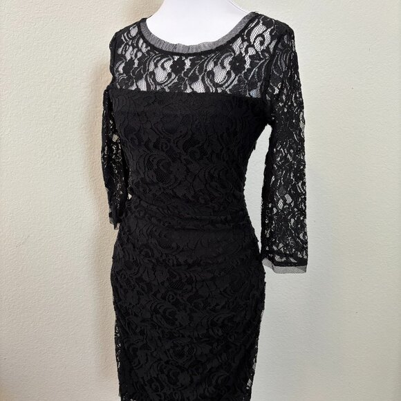 Elegant Black Lace Dress | Max & Cleo | Size 4 |Mint Condition - Picture 1 of 6